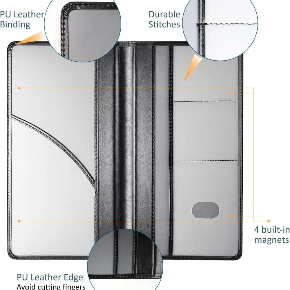 Car Accessories Registration and Insurance Holder,Leather Essential Card Magneti - Picture 6 of 6